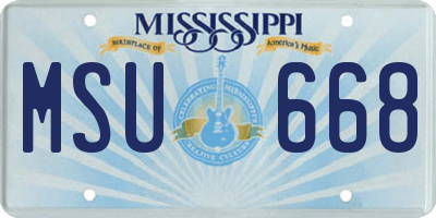 MS license plate MSU668
