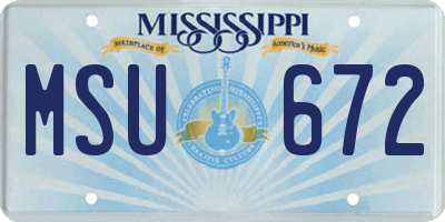 MS license plate MSU672