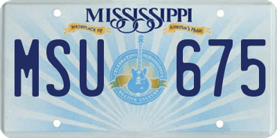 MS license plate MSU675