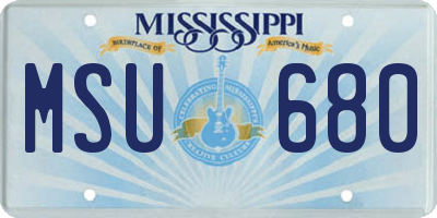 MS license plate MSU680