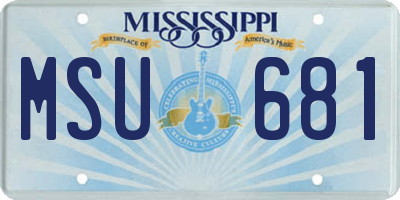 MS license plate MSU681