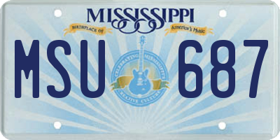 MS license plate MSU687
