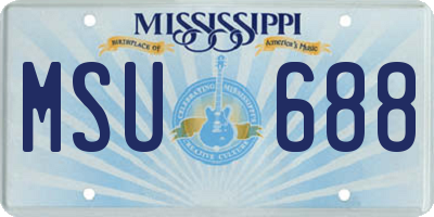 MS license plate MSU688
