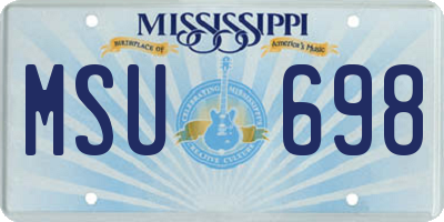 MS license plate MSU698