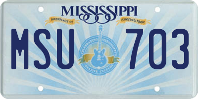 MS license plate MSU703
