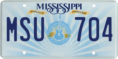 MS license plate MSU704