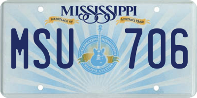 MS license plate MSU706