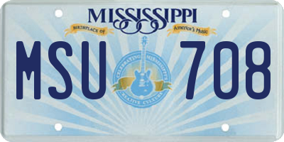 MS license plate MSU708