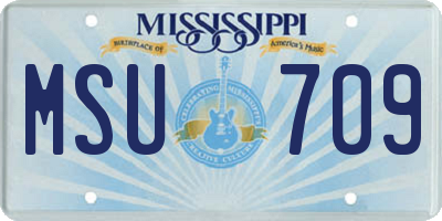 MS license plate MSU709