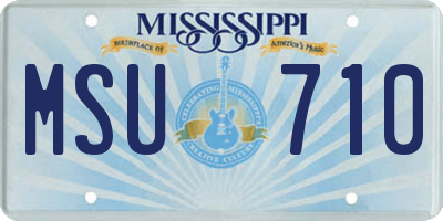 MS license plate MSU710