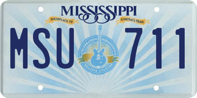 MS license plate MSU711