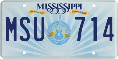 MS license plate MSU714
