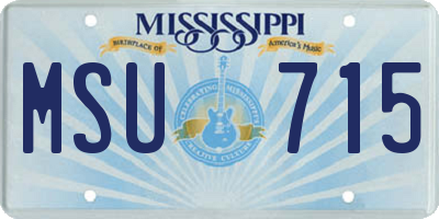 MS license plate MSU715