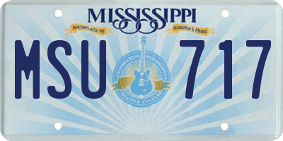 MS license plate MSU717