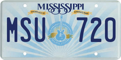 MS license plate MSU720