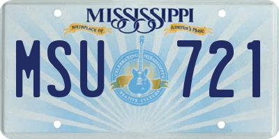 MS license plate MSU721