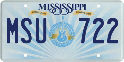 MS license plate MSU722