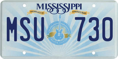 MS license plate MSU730