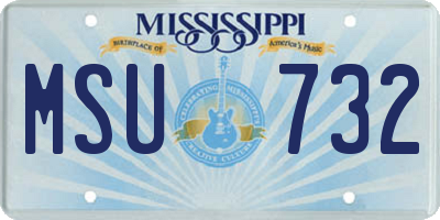 MS license plate MSU732
