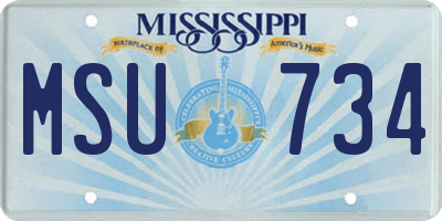 MS license plate MSU734