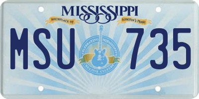 MS license plate MSU735