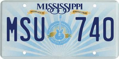 MS license plate MSU740