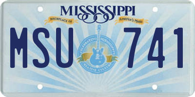 MS license plate MSU741
