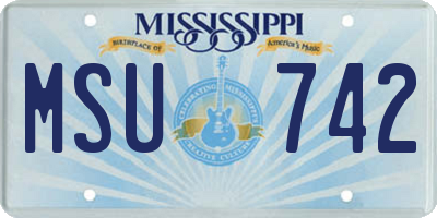 MS license plate MSU742