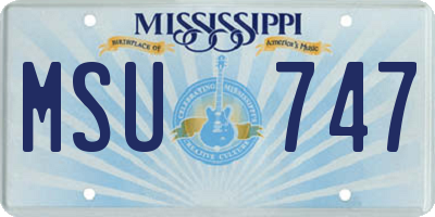 MS license plate MSU747