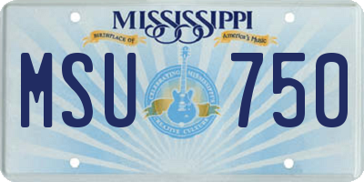 MS license plate MSU750