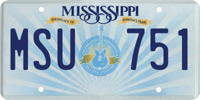MS license plate MSU751