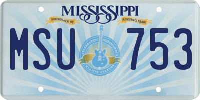 MS license plate MSU753