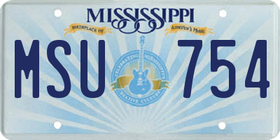 MS license plate MSU754