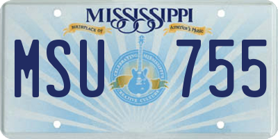 MS license plate MSU755