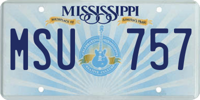 MS license plate MSU757