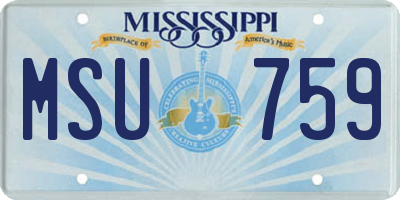 MS license plate MSU759