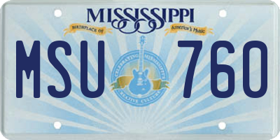 MS license plate MSU760