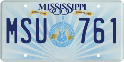 MS license plate MSU761