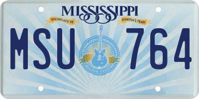 MS license plate MSU764