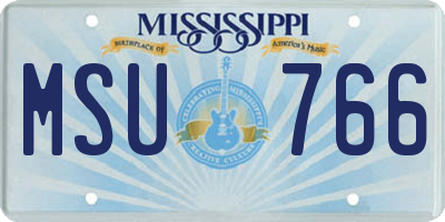 MS license plate MSU766
