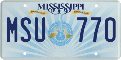 MS license plate MSU770