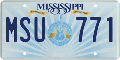 MS license plate MSU771