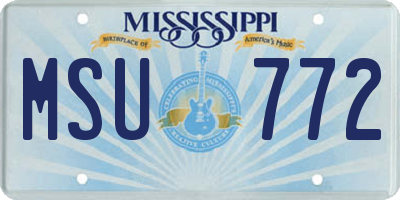MS license plate MSU772