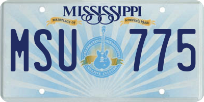 MS license plate MSU775