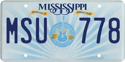 MS license plate MSU778