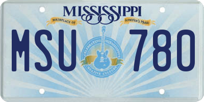 MS license plate MSU780