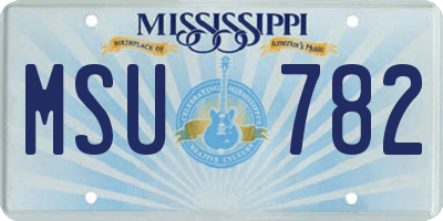MS license plate MSU782