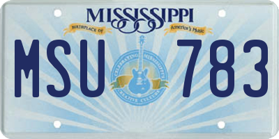MS license plate MSU783