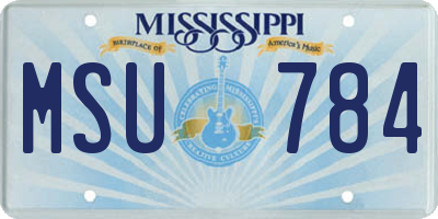 MS license plate MSU784