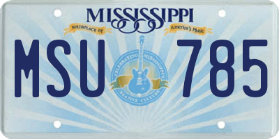 MS license plate MSU785